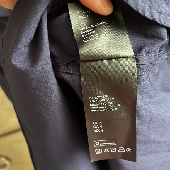 Cos navy roll neck tunic top, size 4 - Picture 6 of 7